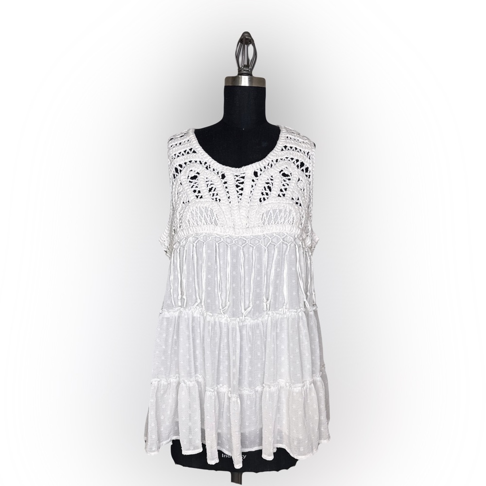 White Crochet Top
